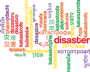 Image showing Disaster multilanguage wordcloud background concept