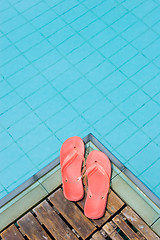 Image showing Flip Flops by the Pool