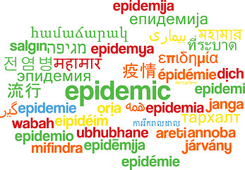 Image showing Epidemic multilanguage wordcloud background concept