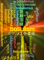 Image showing Botulism multilanguage wordcloud background concept glowing