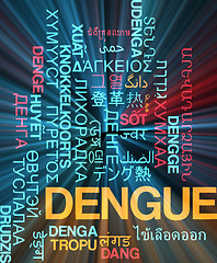 Image showing Dengue multilanguage wordcloud background concept glowing