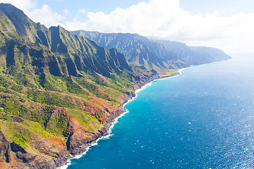 Image showing na pali coast from helicopter