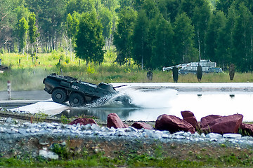 Image showing BTR-82A armoured personnel carrier in water