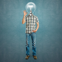 Image showing Lamp Head Man Shows OK