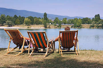 Image showing On the shore  lake