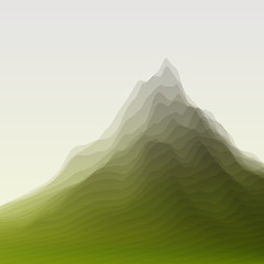 Image showing Mountain Landscape. Vector Silhouettes Of Mountains Backgrounds.