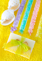 Image showing aroma soap and salt