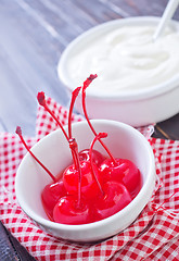 Image showing cherry maraschino and sour creame
