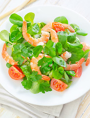 Image showing salad with shrimps