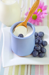 Image showing yogurt with blueberry