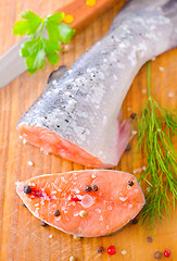 Image showing raw salmon