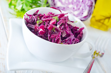 Image showing salad with blue cabbage