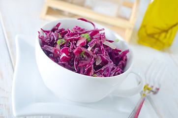 Image showing salad with blue cabbage