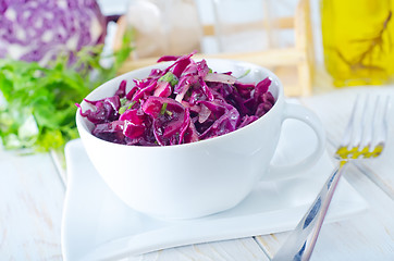 Image showing salad with blue cabbage