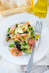 Image showing salad with salmon