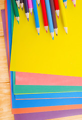 Image showing color paper and pencils