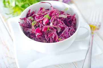 Image showing salad with blue cabbage