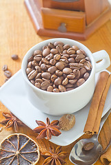 Image showing coffee and aroma spice