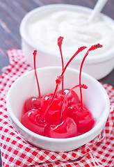 Image showing cherry maraschino and sour creame