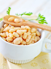 Image showing white beans in bowl