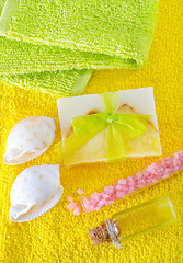 Image showing aroma soap and salt