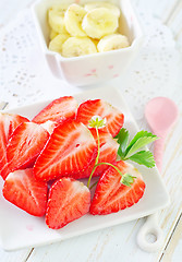 Image showing banana and strawberry