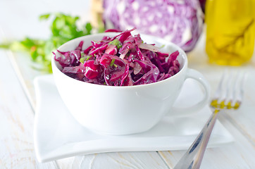 Image showing salad with blue cabbage