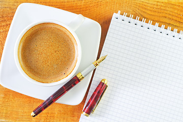 Image showing coffee and note