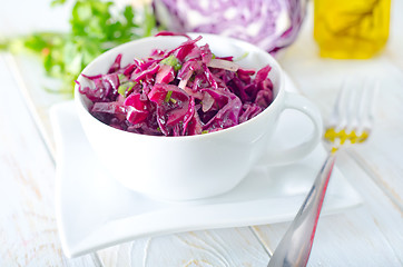 Image showing salad with blue cabbage