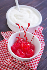 Image showing cherry maraschino and sour creame