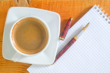 Image showing coffee and note