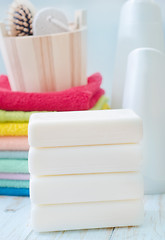 Image showing soap and towels