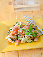 Image showing salad with salmon