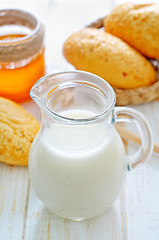 Image showing milk, honey and bread