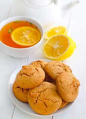 Image showing Sweet cookies with fresh tea