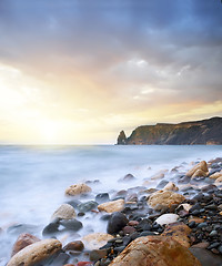 Image showing sea on sunset