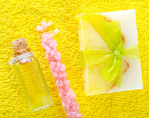 Image showing aroma soap and salt