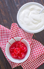 Image showing cherry maraschino and sour creame