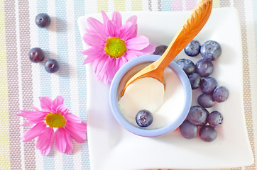 Image showing yogurt with blueberry