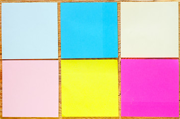 Image showing color sheets for note