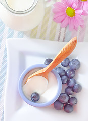 Image showing yogurt with blueberry