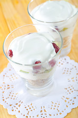 Image showing oat flakes with yogurt