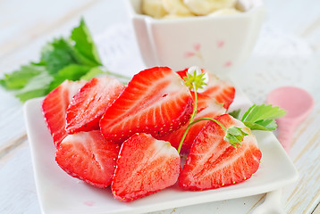 Image showing banana and strawberry