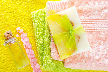 Image showing aroma soap and salt