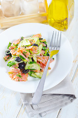 Image showing salad with salmon