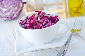 Image showing salad with blue cabbage