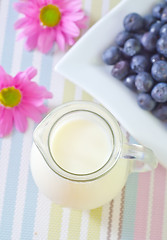 Image showing milk and blueberry