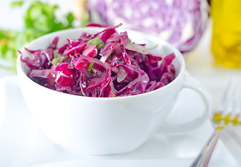 Image showing salad with blue cabbage