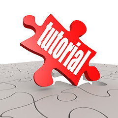 Image showing Tutorial word with puzzle background