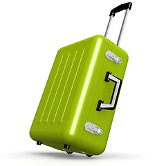 Image showing Green luggage in angle position